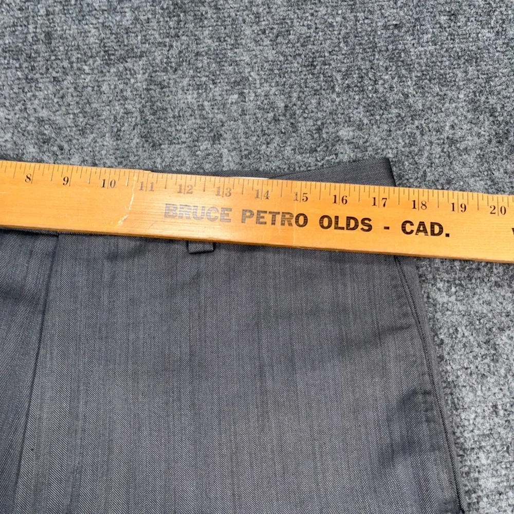 LRL Ralph Lauren Wool Dress Pants Mens 34x34 Herringbone Grey Preppy Office